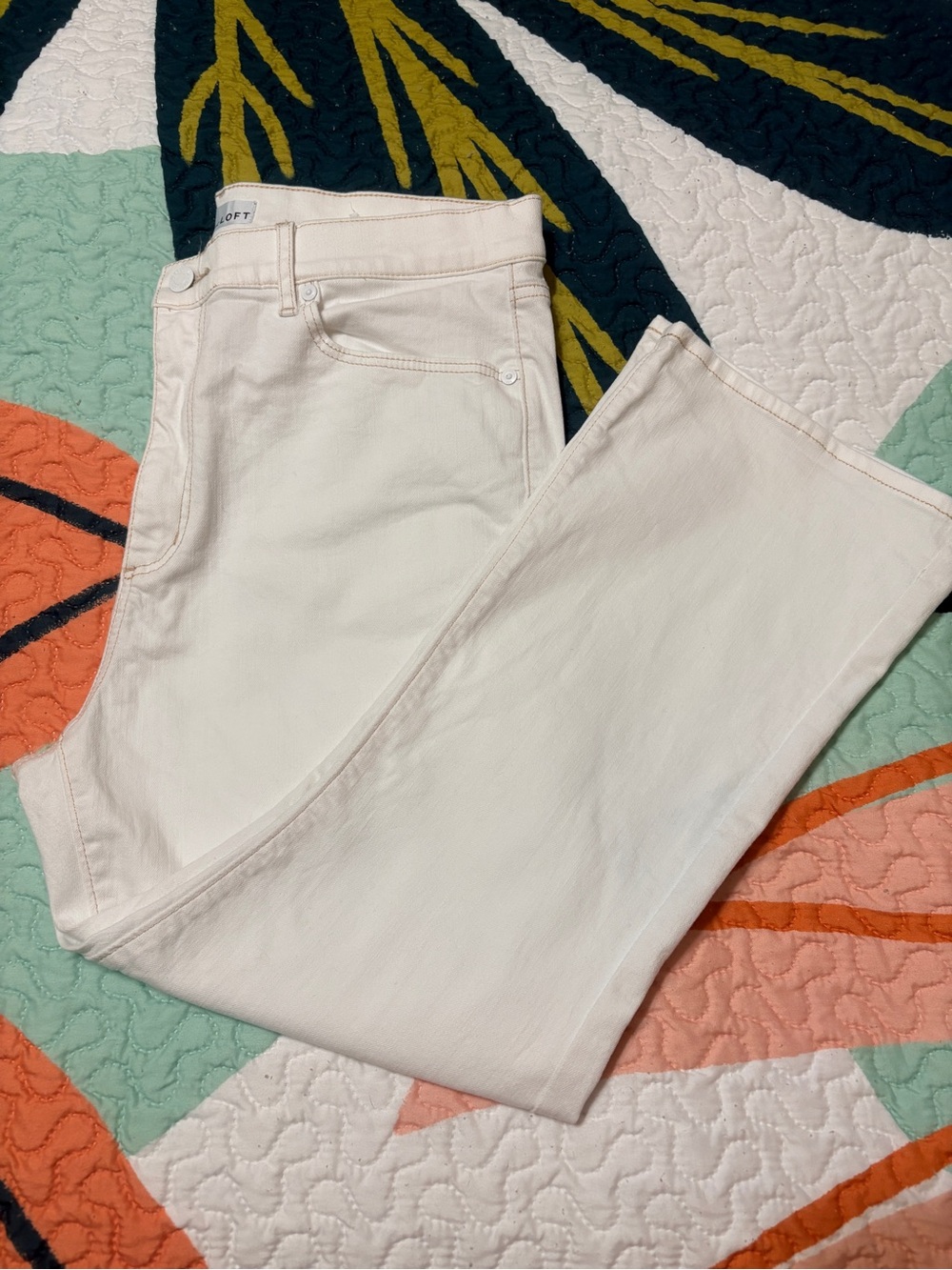 LOFT White kick crop Jeans size 12